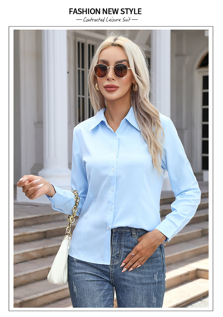 Women's Blouse Long Sleeve Blouses Casual Streetwear Solid Color display picture 16