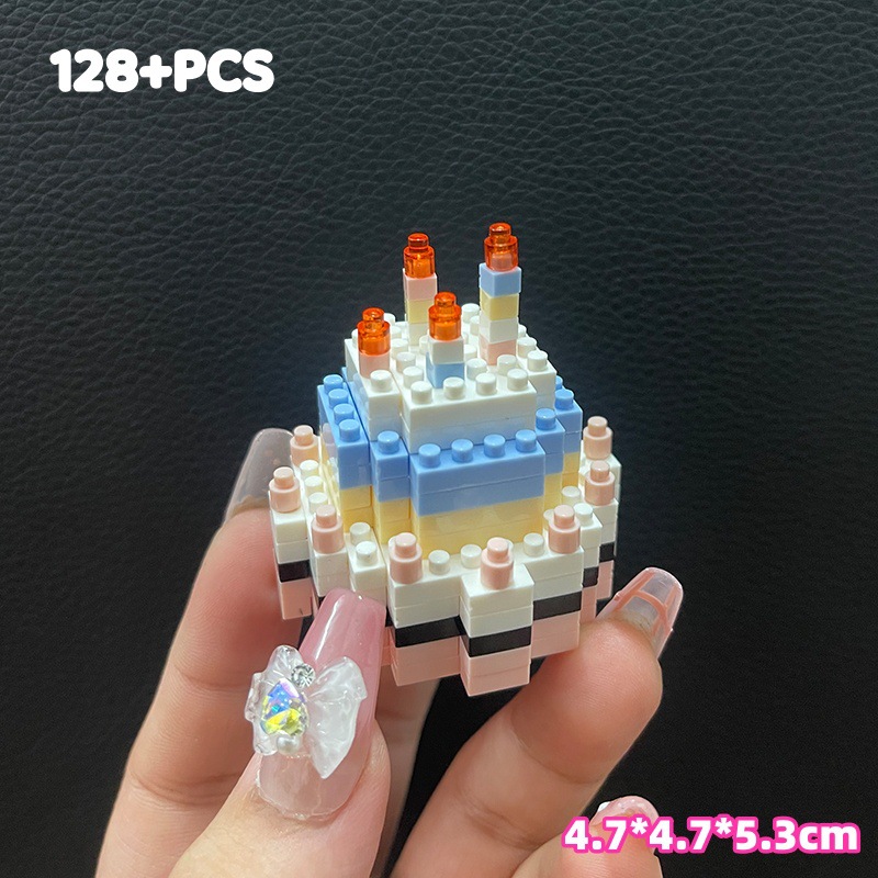 Compatible con Lego muñeca de dibujos animados micro partículas frambuesa oso montado bloques construcción juguetes educativos puesto ciego caja regalo al por mayor