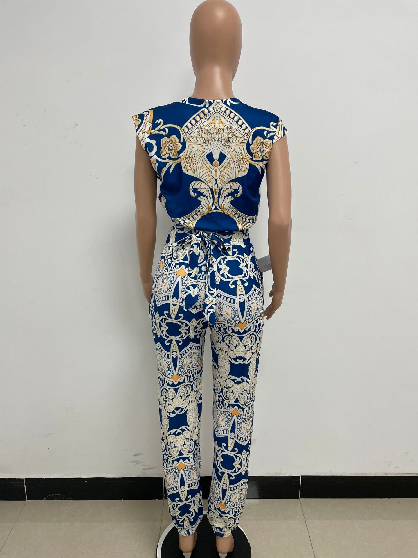 350g Weight Sleeveless Sleeve Length Spandex, Polyester Fabric Type Pant Co-ord Set Sets Type 2 Pieces Set Quantity Daily Occasion Round Neck Neckline Slim Fit Type Printing Pattern Summer Season Women's Gender Vacation Style Daily Women's Vacation Printing Spandex Polyester Pant Co-ord Set Pants Sets 17