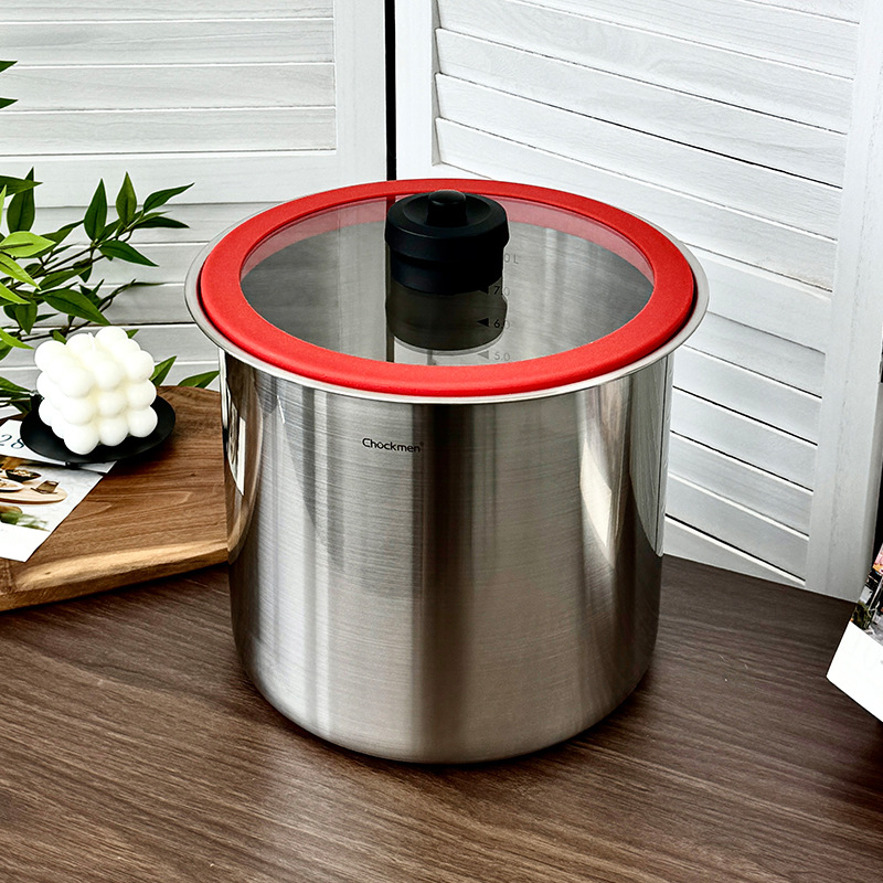 Chockmen Zhuo Deming 18 / 10 tanque de almacenamiento sellado multipropósito de acero inoxidable a prueba de humedad a prueba de insectos barril de arroz de 20 kg