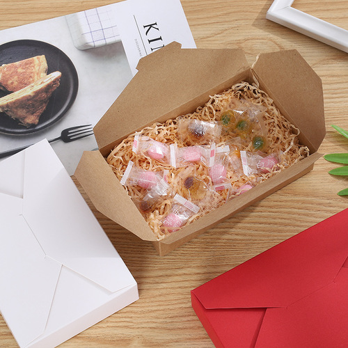 Simple envelope type biscuit box folding kraft paper chocolate candy packaging box moon cake snowflake pastry box