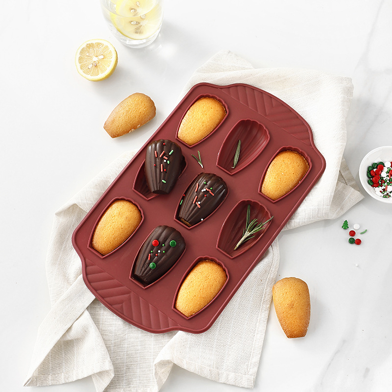 Forma de silicone para bolo com 20 cavidades, em formato de casquinha de biscoito de arroz, chocolate, madeleine e mousse, com 9 cavidades, ideal para cozinha, sala de jantar, bar, casa e jardim._voghion.com
