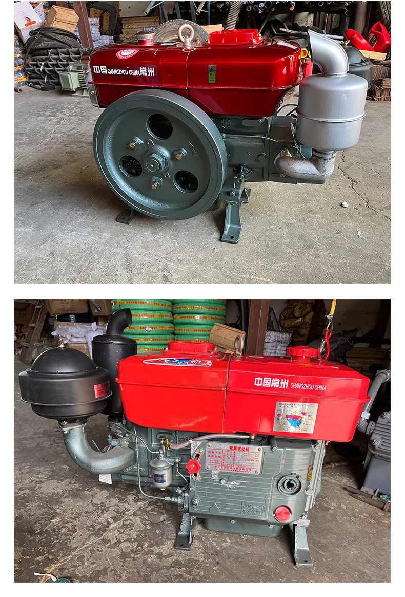 Diesel Machine Tractor Head, Thickeneded Muffler, Not Easy to Break, Aluminum Water Tank, Good Heat Dissipation, Two Types of Electric Hand Starter