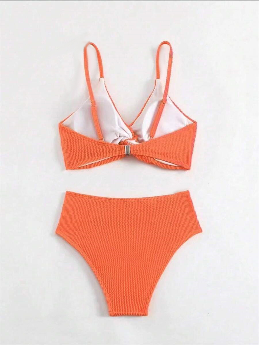 Women's Solid Color 2 Pieces Set Bikinis Swimwear display picture 2