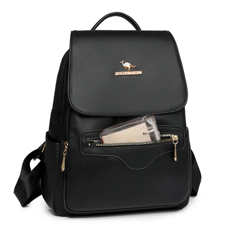 Mochila de pu de moda para mujer 2025 primavera nuevo estilo bolso de mujer de mediana edad moda casual mochila de viaje de gran capacidad marea