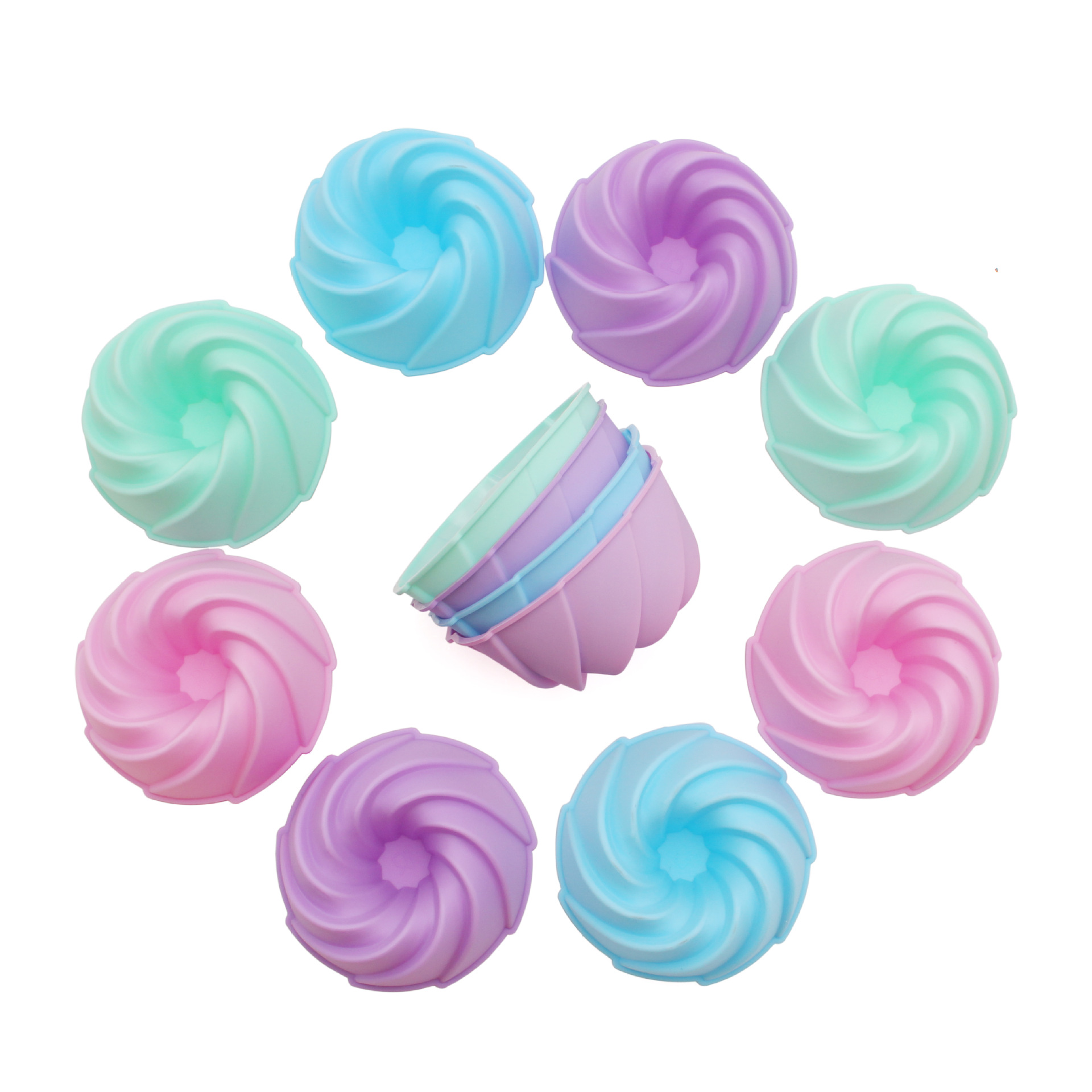 12 팩 미디엄 스파이럴 마펜 컵: 핑크 퍼플, 핑크 블루, 핑크 블루, 핑크 블루