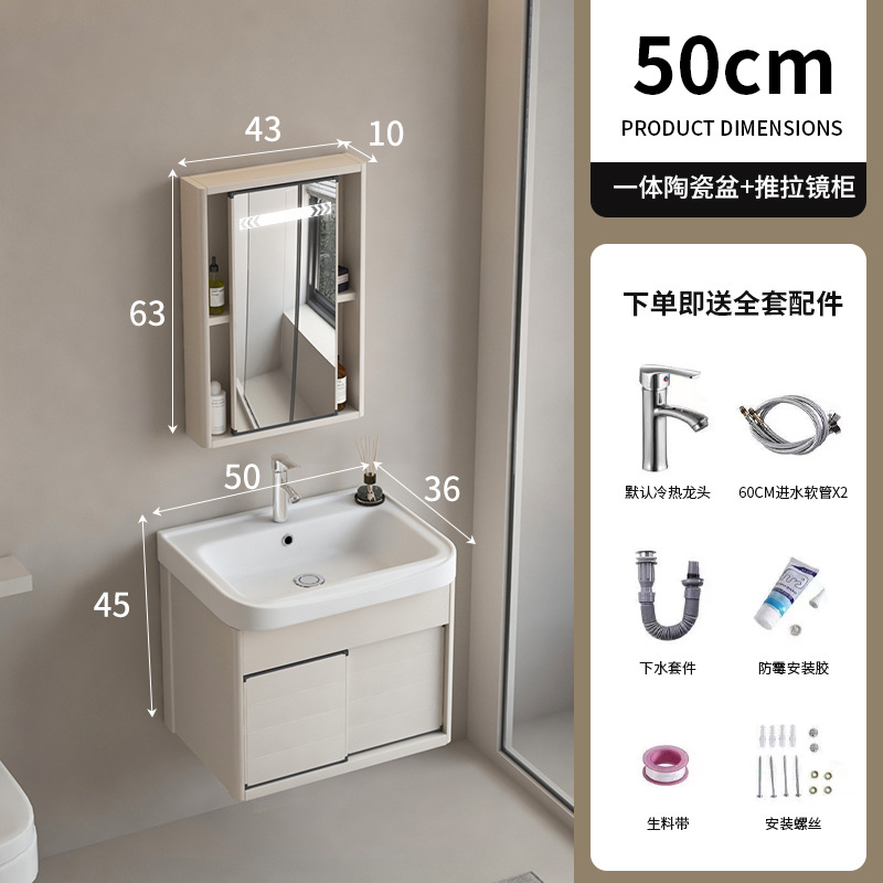 Mueble de baño de puerta corredera fregadero oculto combinación de gabinete de lavabo de pared lavabo de baño feng shui espejo gabinete
