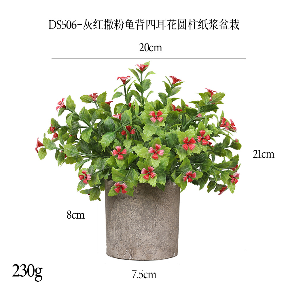 Más de 240 combinaciones populares de macetas con plantas verdes artificiales, decoraciones para el hogar, flores artificiales, bonsáis cilíndricos de pulpa de papel.