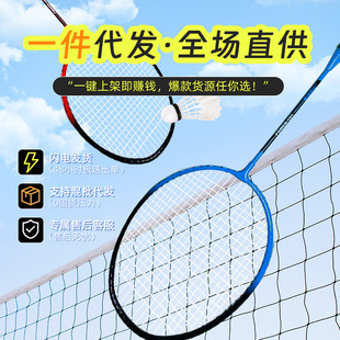 Sai Shilong Badminton Racket Double Racket Iron Alloy Durable High Elastic Adult Single and Double Racket Set One-Stop Delivery