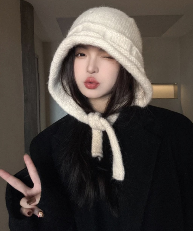 巴拉克拉法女秋冬天保暖针织帽子护耳出游骑行防寒毛线帽雷锋帽|undefined