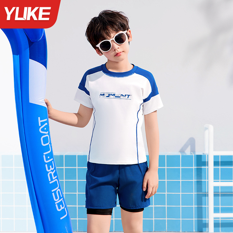 Children's Swimwear Boys' Split Big Boy's Swimwear Student Swimwear 2025 New Sunscreen Quick-drying Swimwear