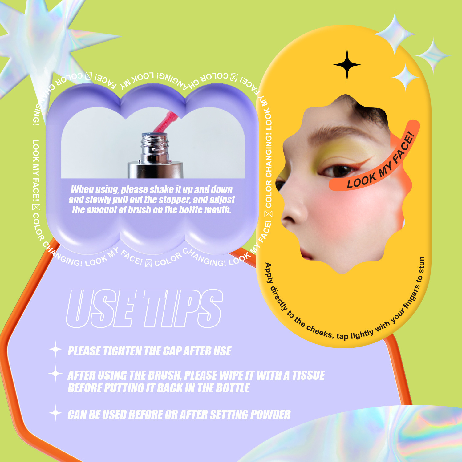 Cambio de color rubor aceite brillo color de la piel líquido rubor destacado integrado chica vigorosa Comercio exterior suministro al por mayor