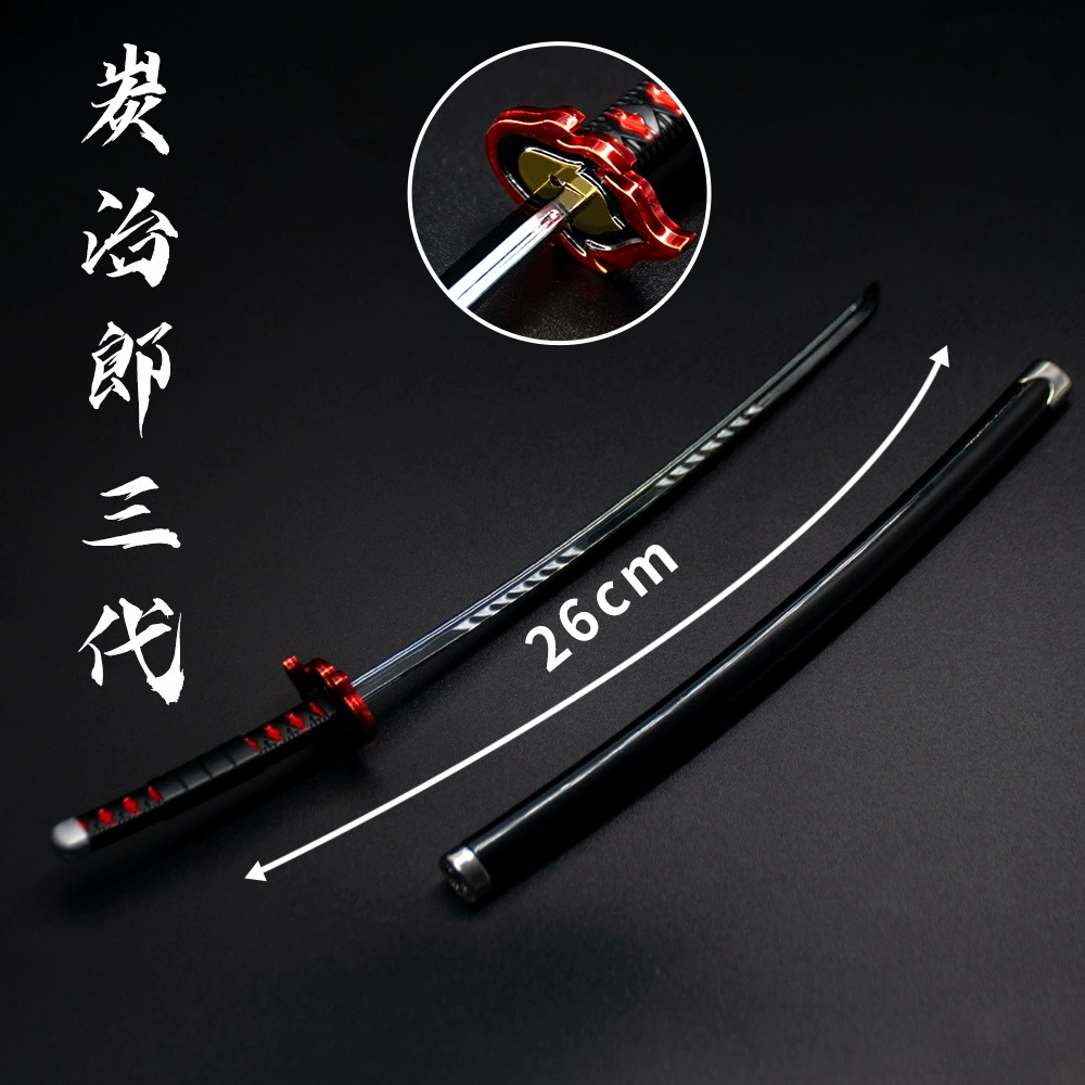 Демон Slayer Аниме 26 см Ridge Blade of the Blade of the Knife Weapon Tanjiro Моя жена хорошо владеет рукоделием оружия
