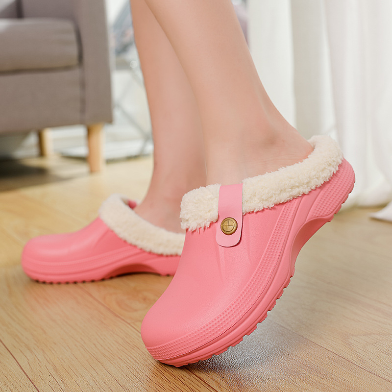 Damen-Slipper aus Plüsch-Fleece für den Sommer, warm, maschinenwaschbar, für den Innenbereich, Hausschuhe_voghion.com