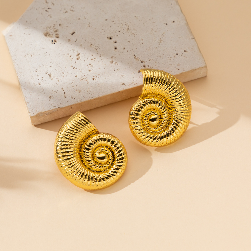 15g Weight 304 Stainless Steel Ear Needle Material Ear Studs Classification 1 Pair Quantity Daily, Street, Shopping Occasion Alloy Material Starfish, Conch Pattern All Seasons Season Women's Gender Irregular, Plating Design Marine Style, Modern Style Style 1 Pair Marine Style Modern Style Starfish Conch Irregular Plating Alloy Ear Studs 5