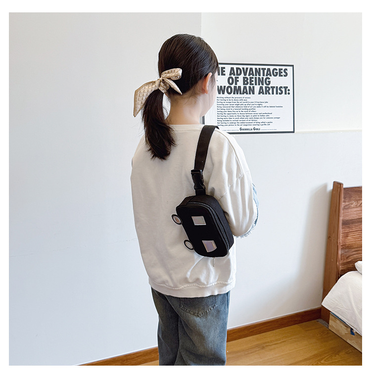 Niños Lienzo Color Sólido Lindo Hilo De Coser Cuadrado Cremallera Bolsas De Hombro display picture 5