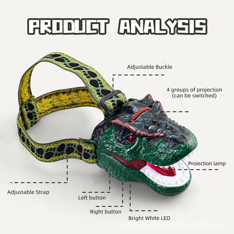 Explosiones transfronterizas de dinosaurios cabeza lámpara proyector luz música niños nuevos productos puzzle juguetes al por mayor image 4