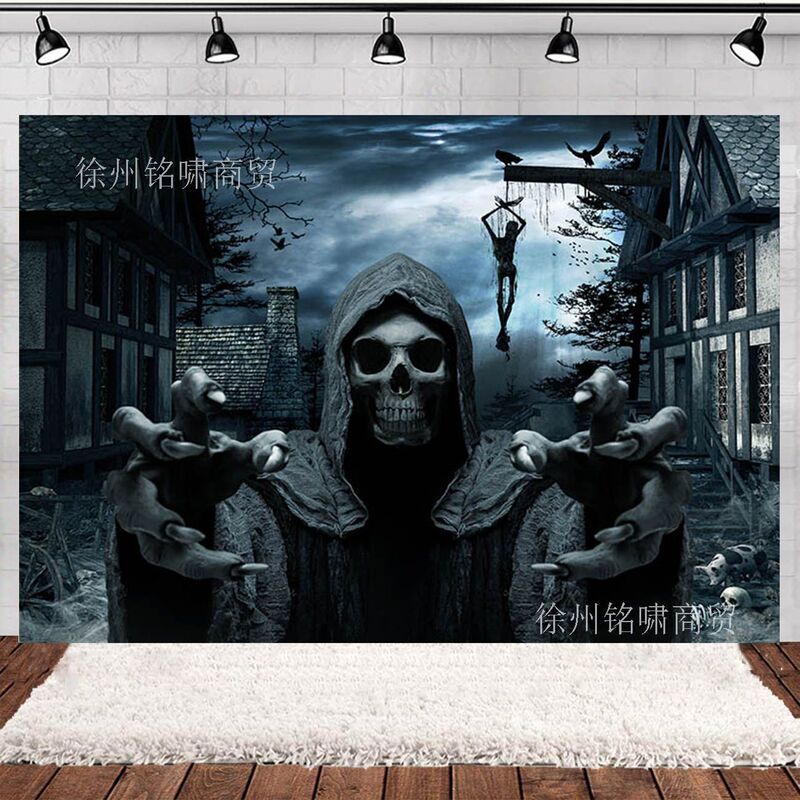 Cross Border Selection Happy Halloween Party Background Cloth Horror Skull Ghost Horror Dark Night Photography Decoration Cross Border Selection Happy Halloween Party Background Cloth Horror Skull Ghost Horror Dark Night Photography Decoration