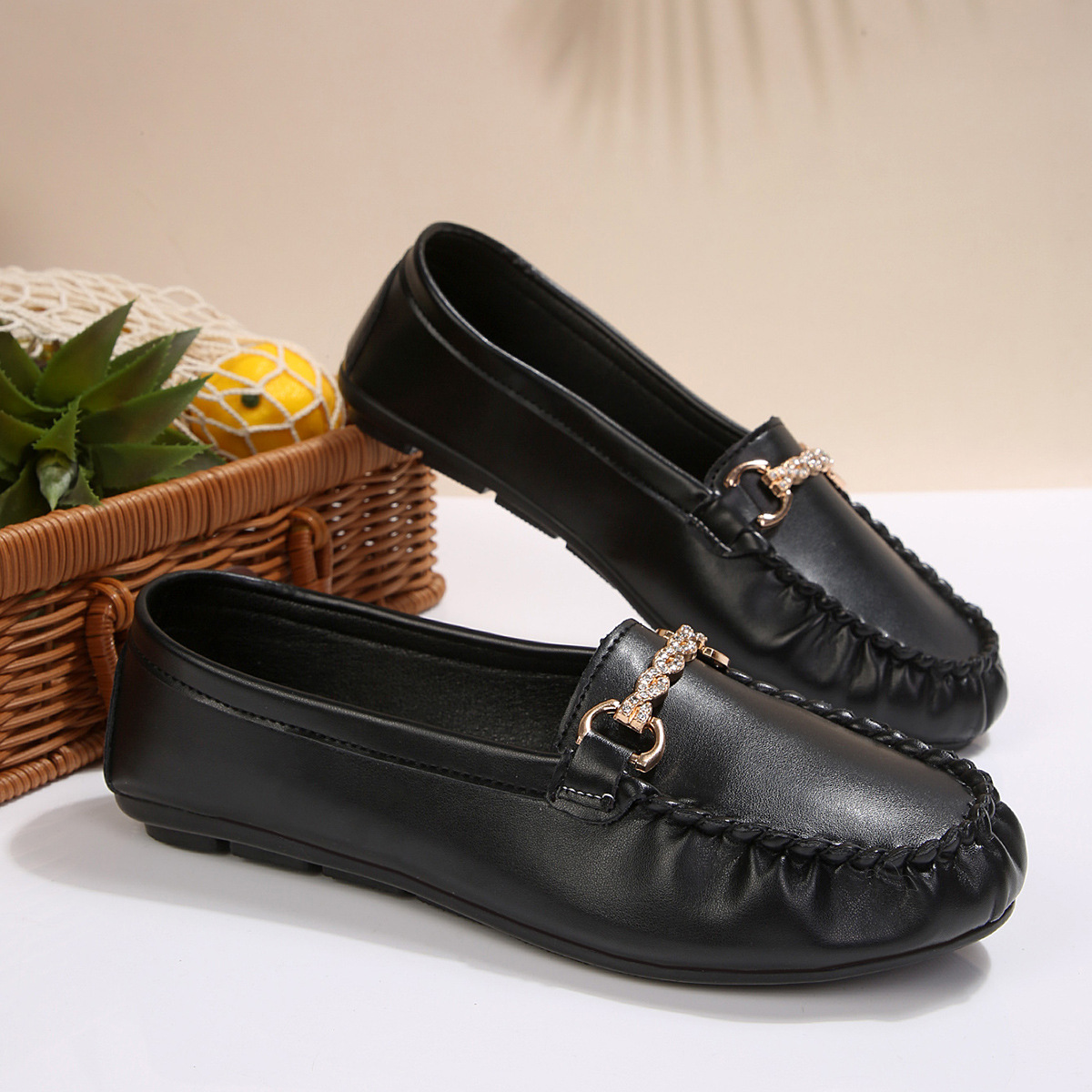Summer universal casual comfortable shoes made of soft leather flat…