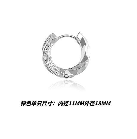 [Ear piercing required] Silver Möbius earrings single piece