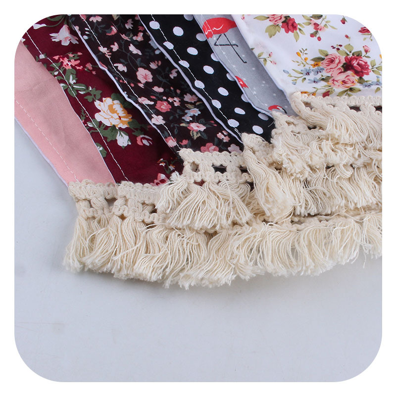 Impreso Flamingo vintage borla bebé babero algodón doble capa Correa recién nacido babero