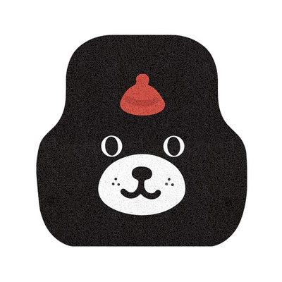 Universal Foot Pad | Protective Mat for Small Cars, Interior - red-riding-hood-little-black-bear-rear-floor-mats