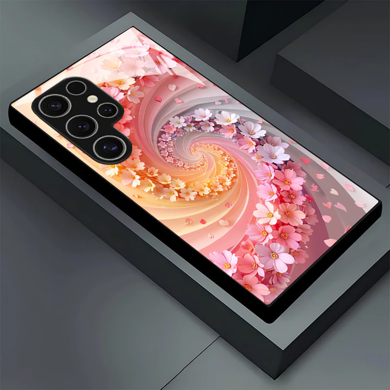 Colorful floral spiral design, suitable for Samsung S26 phone cases, S24 Ultra tempered glass cases, and S21/S25 protective cases Colorful floral spiral design, suitable for Samsung S26 phone cases, S24 Ultra tempered glass cases, and S21/S25 protective cases