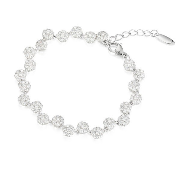 Xuping elegante micro incrustado de aleación de cobre de zirconio chapado pulsera de sol blanco lujoso temperamento dulce joyas
