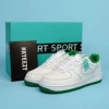 Air Force low -help white and green stitching