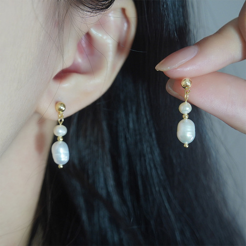 Natural Pearl Earrings with Baroque Design, Snug-Fit No-Hole Scented Candle Earrings, High-End Elegance and Charming Accessory
