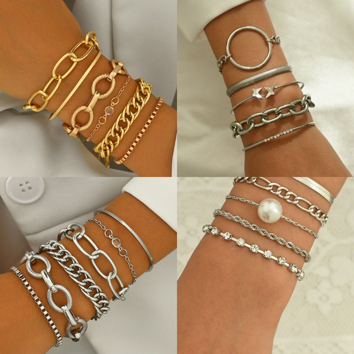 Metal creative bracelet with pigtail