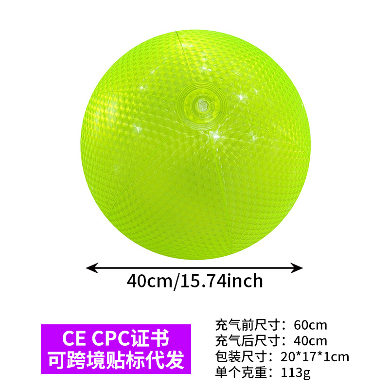 En stock al por mayor Amazon súper transparente PVC flash bola agua juguete foto apoyos inflable lentejuelas pelota de playa