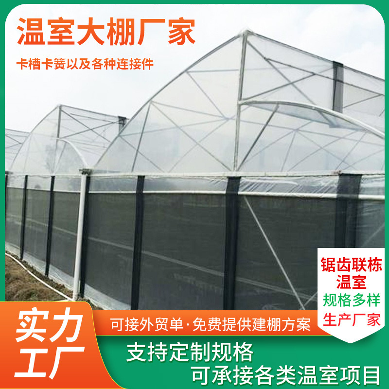 ノコギリ連棟温室熱亜鉛メッキ鋼管骨格連棟フィルム温室野菜養殖栽培温室ハウス|undefined