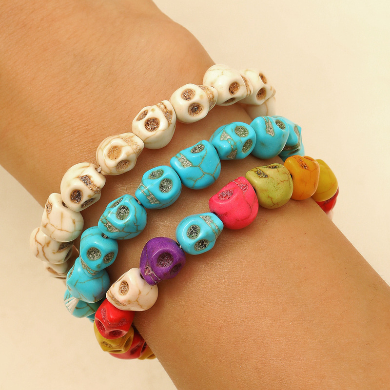 European and American Cross-Border Hot-Selling Bracelets for Men, Versatile Skull Bracelets for Women, Niche Stylish Halloween Day Trendyy Accessories European and American Cross-Border Hot-Selling Bracelets for Men, Versatile Skull Bracelets for Women, Niche Stylish Halloween Day Trendyy Accessories