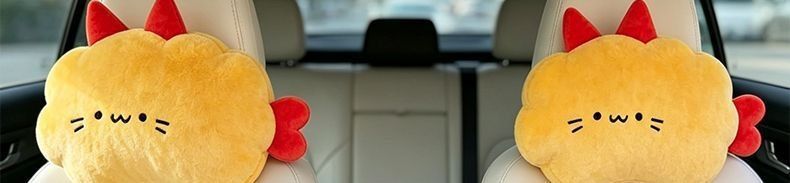 Headrest suitable for all seasons, same style lumbar support cushion, waist-protecting pillow, cartoon car seat cushion, cute car pillow