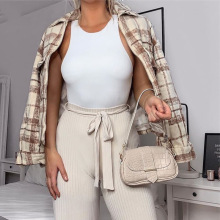 2020欧美风女装ins衣服单色性感单肩无袖连体衣打底紧身衣