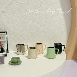 微缩玩具创意咖啡厅场景咖啡拉花壶模型娃娃屋配件迷你咖啡杯D277