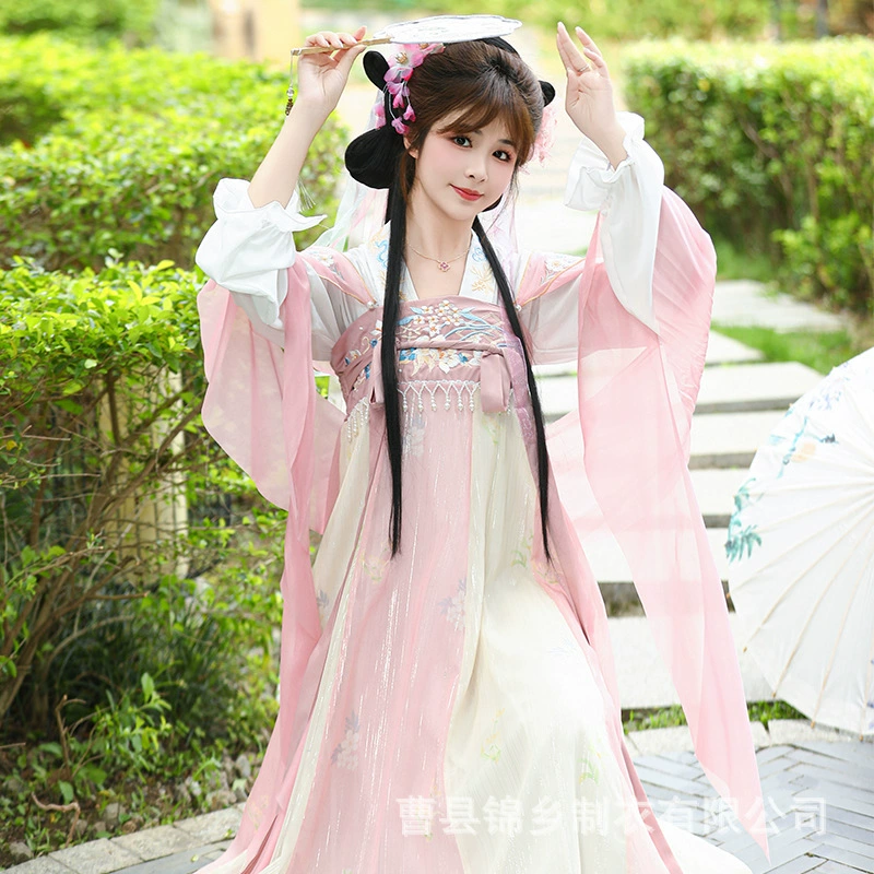 Jinxiang Garment Оригинальная Hanfu (Sihan) Tang Qi грудь и сломанная юбка Вышивка элементы улучшены
