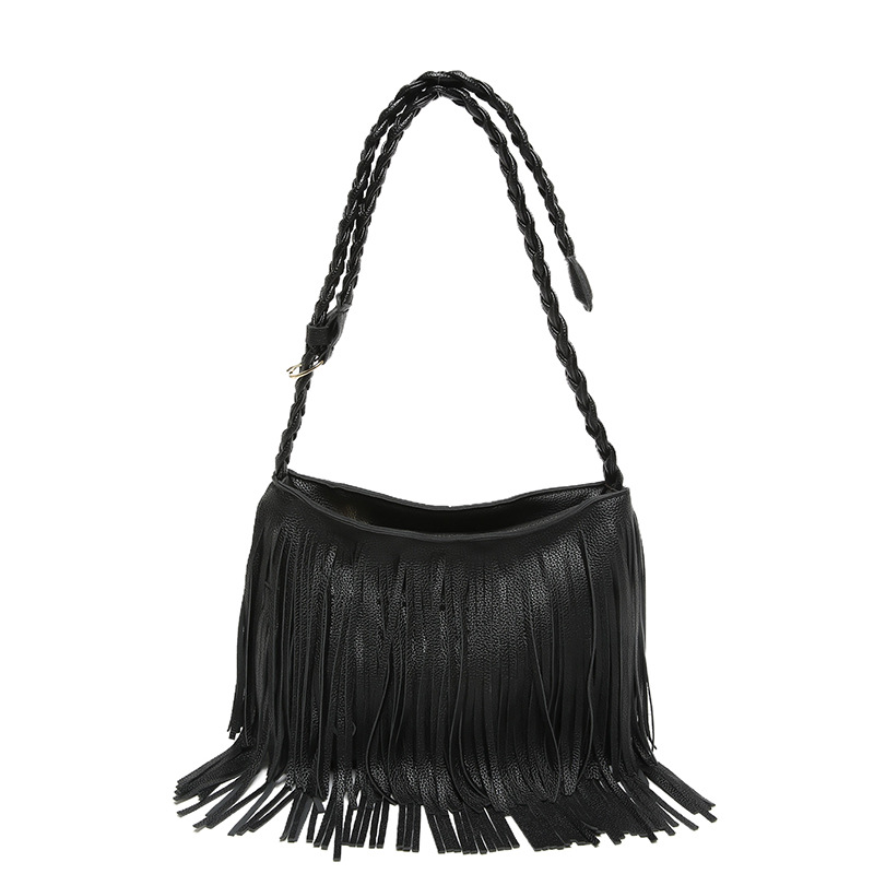 Bolsa de ocio de gran capacidad con bordas de primavera y verano 2024 nicho universal bolso de hombro único bolso de brazo retro coreano