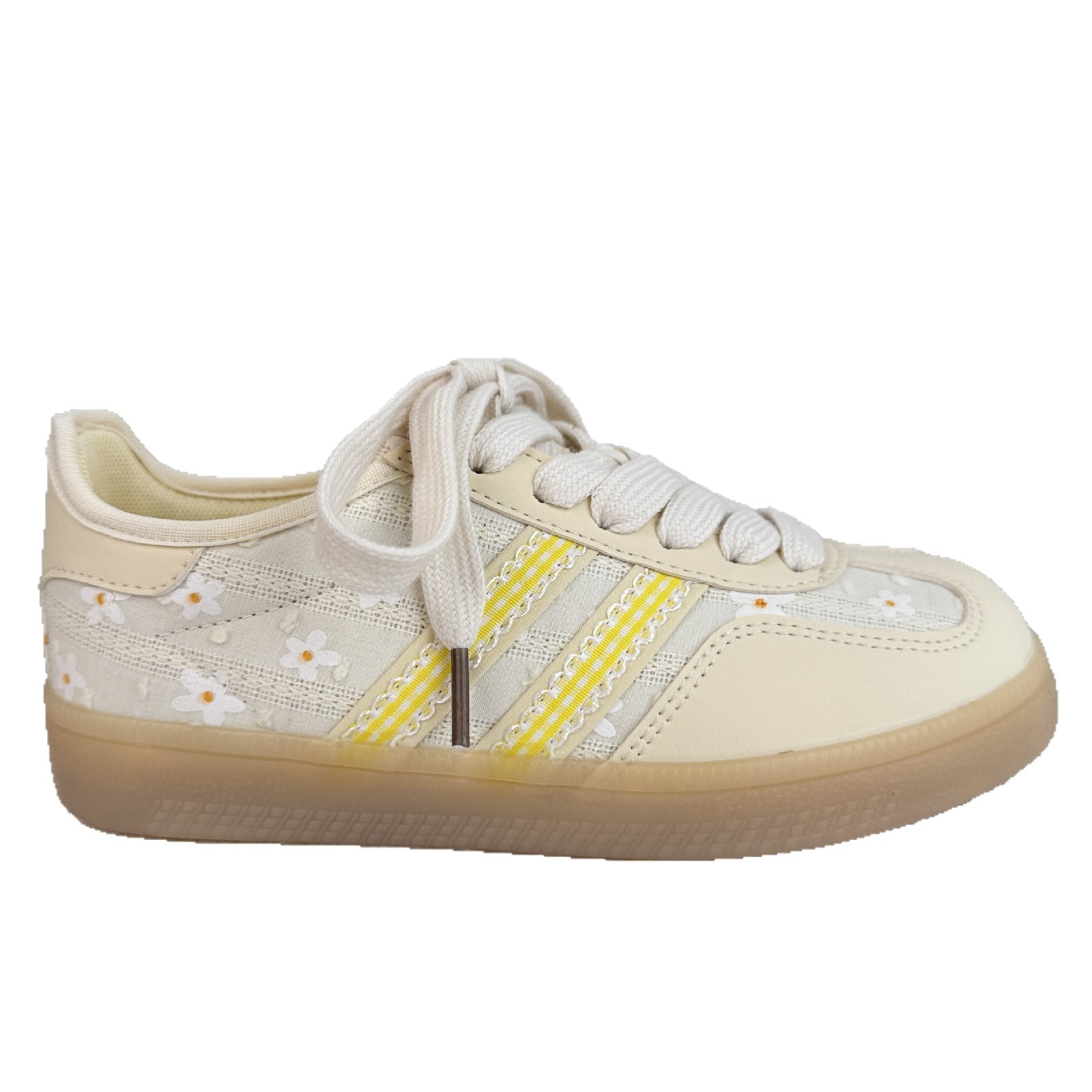 Yuanbo coreano zapatos de skate para mujeres 2025, verano nuevo bordado con zapatos blancos con falda retrógrada zapatos de entrenamiento alemán