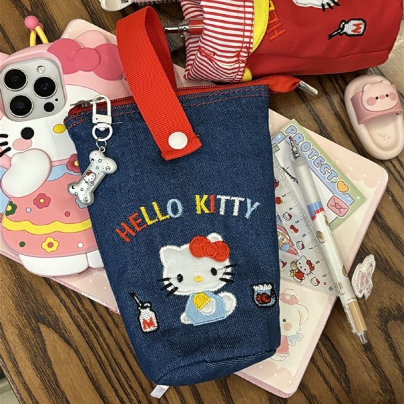 可爱kitty手提水桶笔袋学生党手机包化妆收纳包大容量百搭便携|undefined