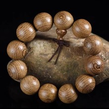 原生态老料木质手串组合绿檀朱砂药珀金丝檀桃木手捻佛珠念珠批发