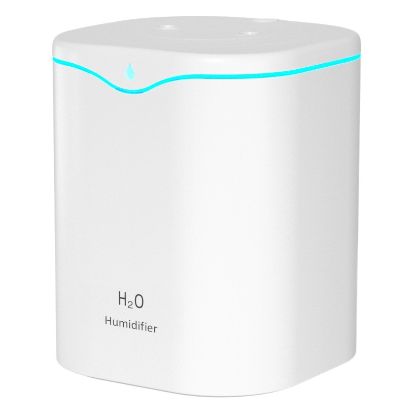 Humidificador USB de doble pulverización 2L, gran capacidad, silencioso para dormitorio u oficina