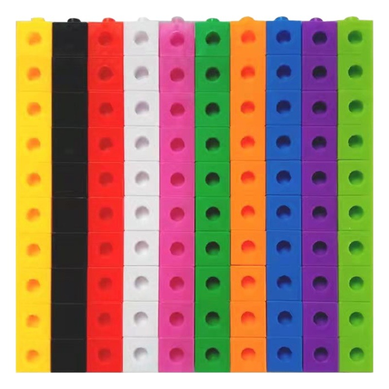 Yiwu Comercio exterior educación temprana creativo cuadrado bloques de construcción partículas 2cm100 empalme conexión juguetes de jardín de infantes de plástico