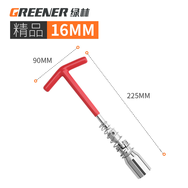 Lvlin automóvil bujía de la motocicleta manga Herramienta 16mm torque alargado llave de reparación de automóviles de uso general 14