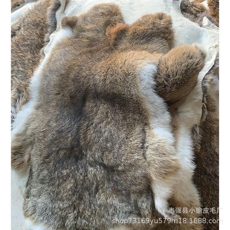兔毛皮整张本色家兔獭兔毛皮原料护膝坐垫手工制作 DIY饰品老兔皮
