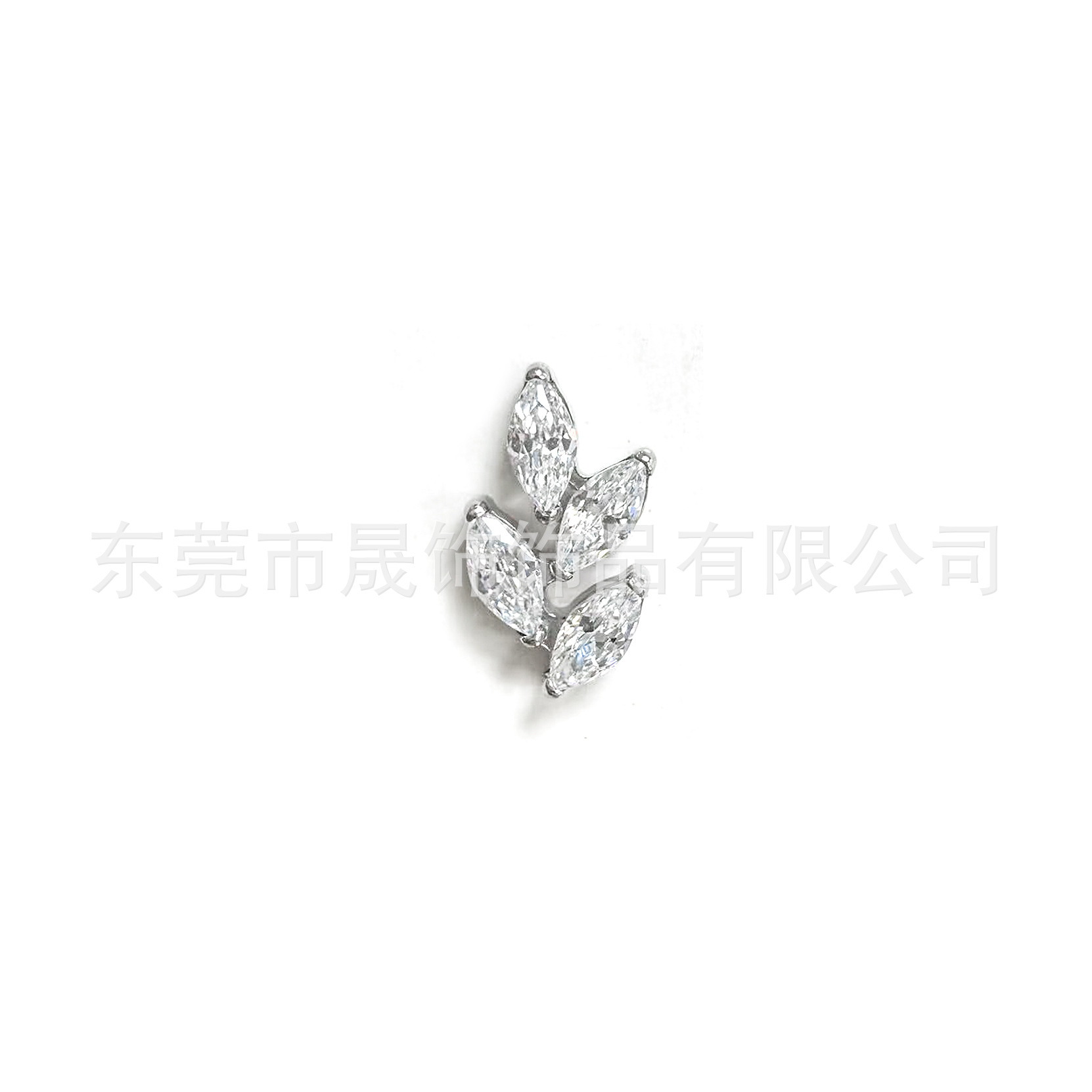 F136 Titanium 马眼 Leaf Ear Stud Set With 5A Cubic Zirconia Helix Cartilage Stud G23 Implant Grade Titanium 人体 Piercing Jewelry