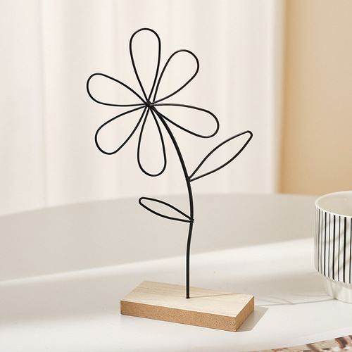 Nordic INS-style iron flower ornament creative home desk accessory entrance cabinet metal craft