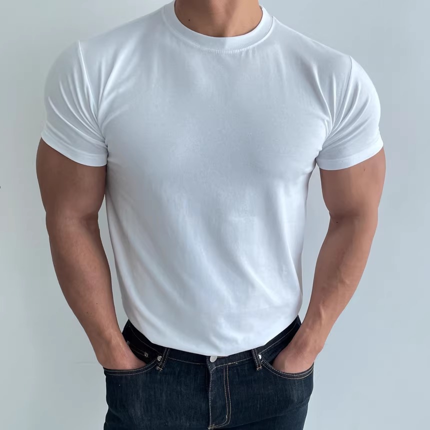 T-shirt uomo slim fit in cotone stile dapper per ufficio serata_voghion.com