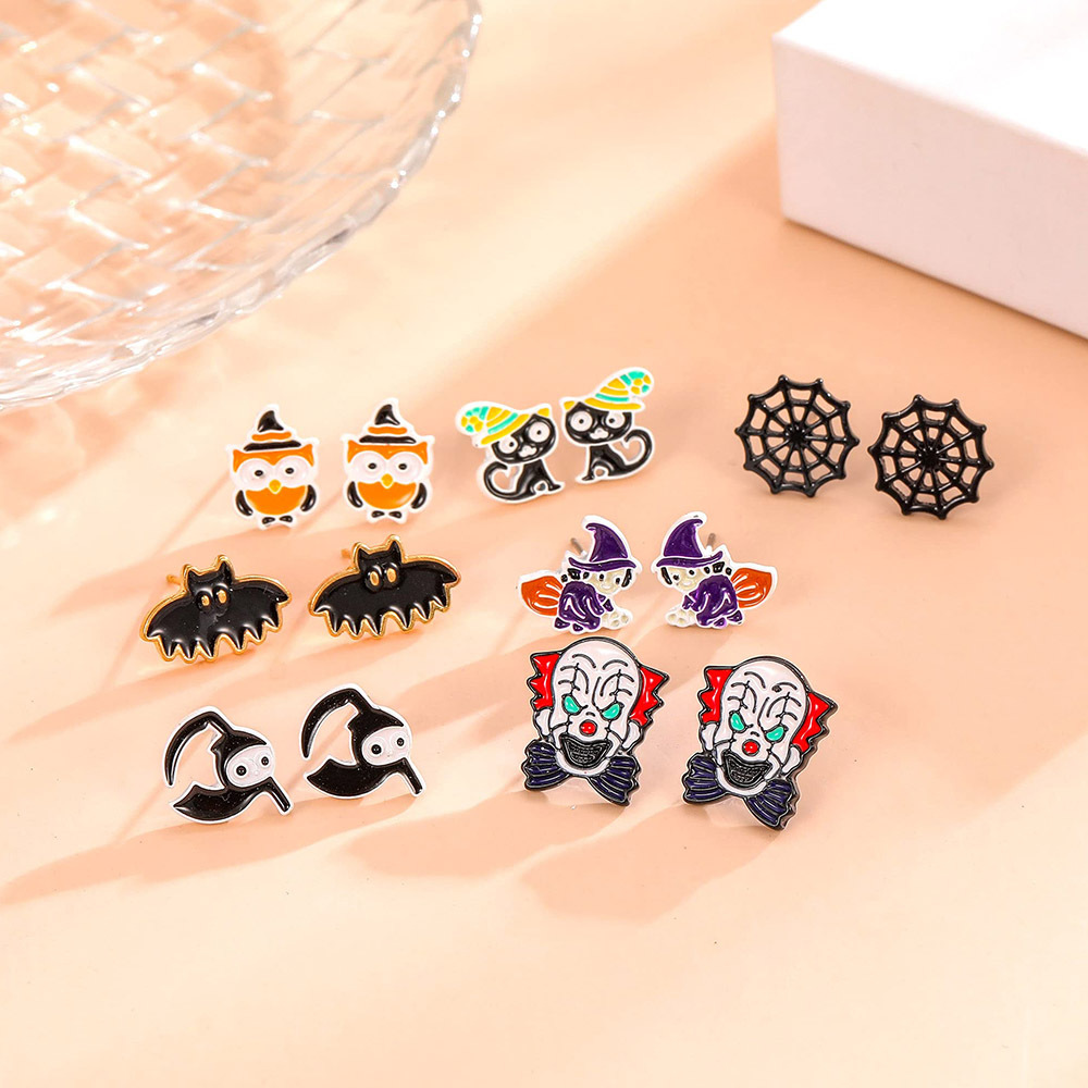 Retro Cartoon Character Candy Bat Alloy Plating WomenS Earrings 1 Setpicture2